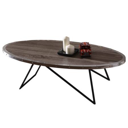 Viharvert, fehér színű, ovális alakú dohányzóasztal.